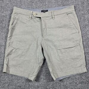 Ted Baker Shorts Mens 36 Gray Olive Stretch Chino Flat Front Casual 9" Inseam